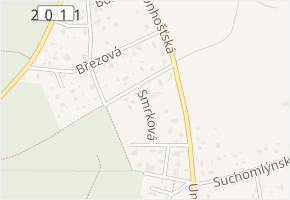 Smrková v obci Unhošť - mapa ulice