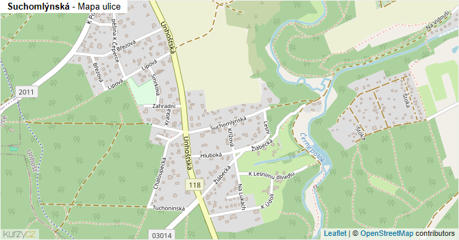 Suchomlýnská - mapa ulice