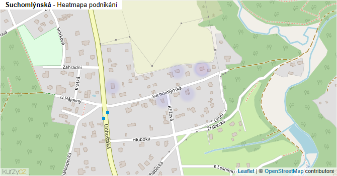 Suchomlýnská - mapa podnikání
