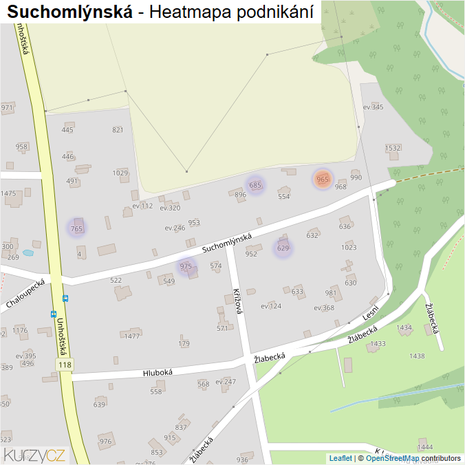 Mapa Suchomlýnská - Firmy v ulici.