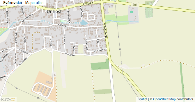 Svárovská - mapa ulice