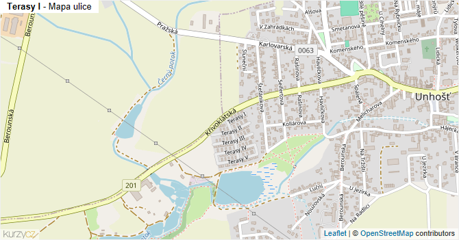 Terasy I - mapa ulice