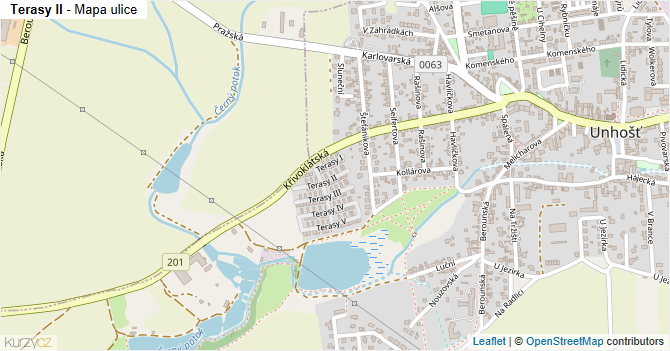 Terasy II - mapa ulice