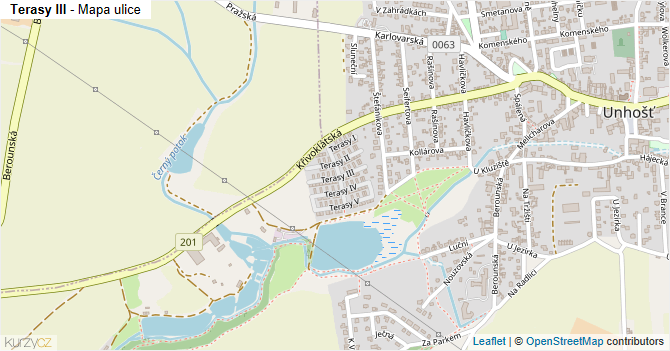 Terasy III - mapa ulice