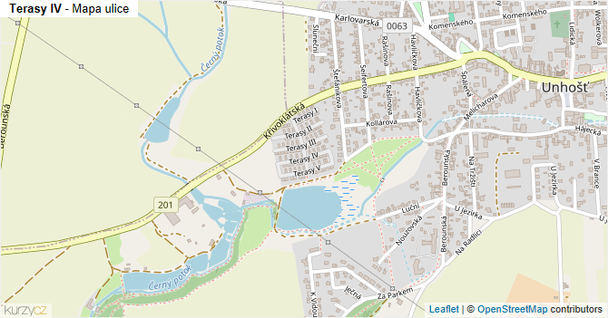 Terasy IV - mapa ulice