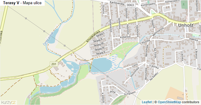 Terasy V - mapa ulice