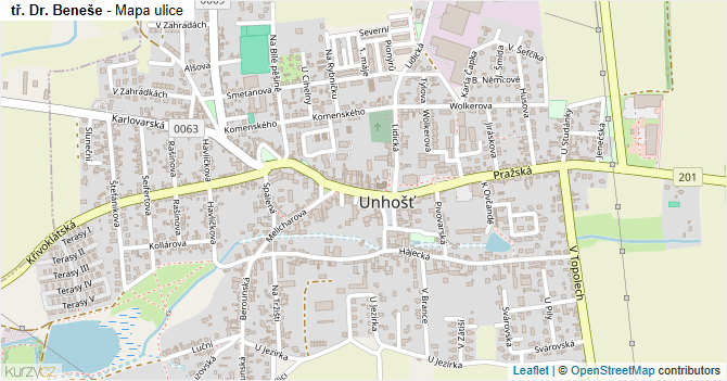 tř. Dr. Beneše - mapa ulice