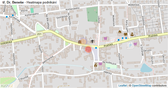 tř. Dr. Beneše - mapa podnikání