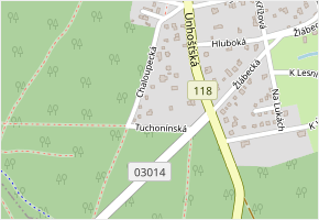 Tuchonínská v obci Unhošť - mapa ulice