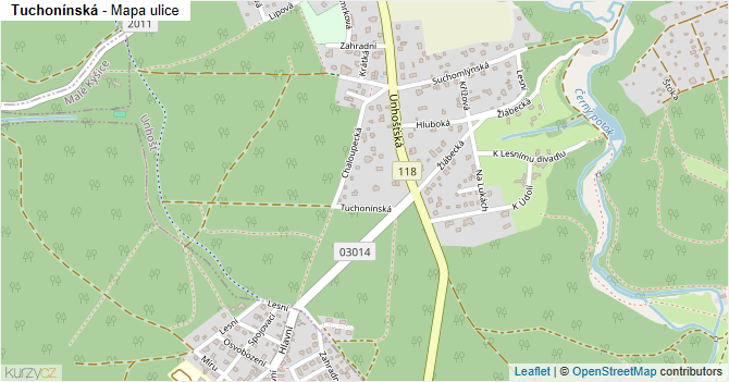 Tuchonínská - mapa ulice