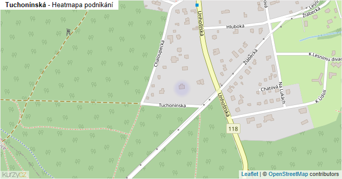 Tuchonínská - mapa podnikání