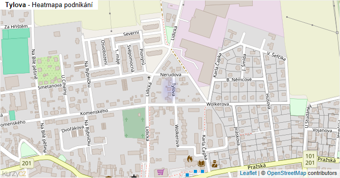 Tylova - mapa podnikání