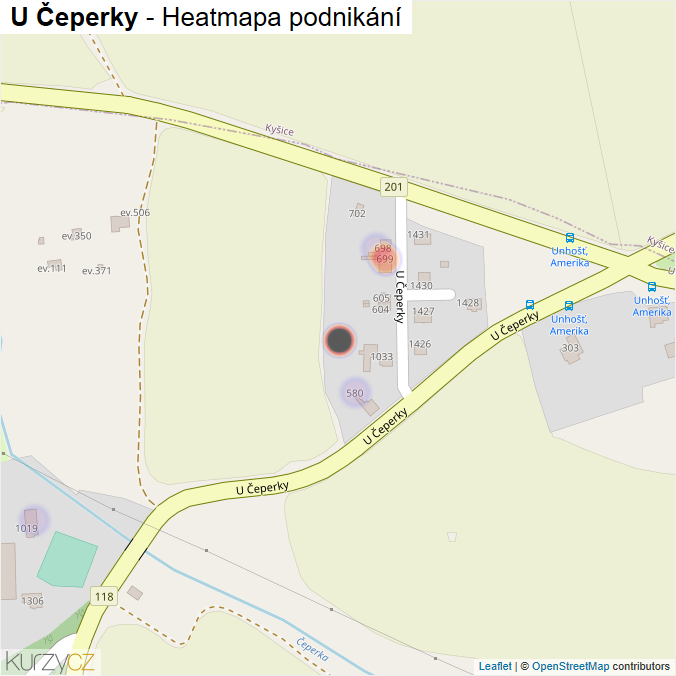 Mapa U Čeperky - Firmy v ulici.