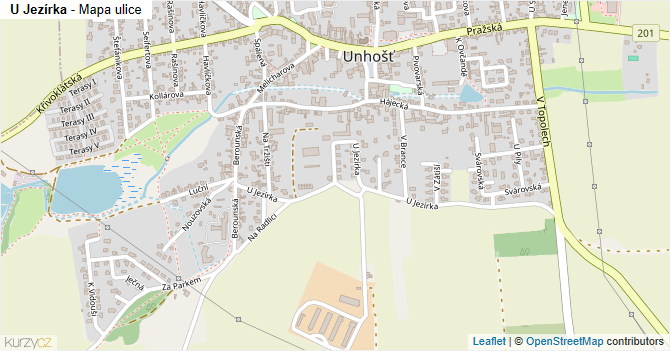 U Jezírka - mapa ulice