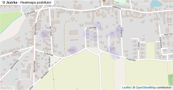U Jezírka - mapa podnikání