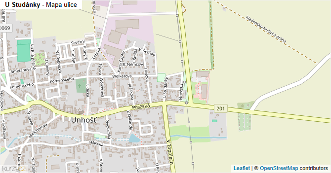 U Studánky - mapa ulice
