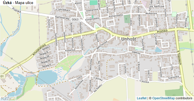 Úzká - mapa ulice