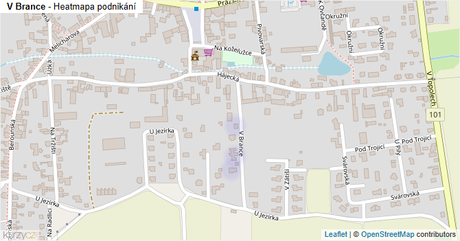 V Brance - mapa podnikání