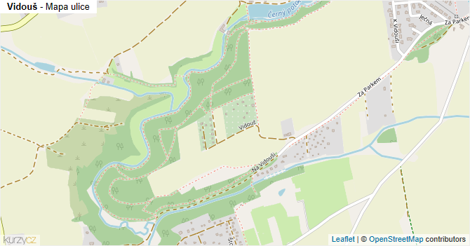 Vidouš - mapa ulice