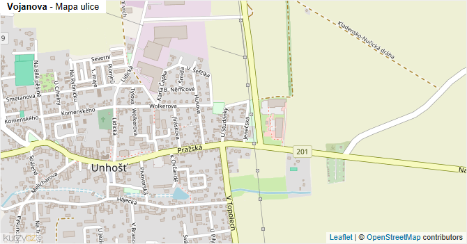 Vojanova - mapa ulice
