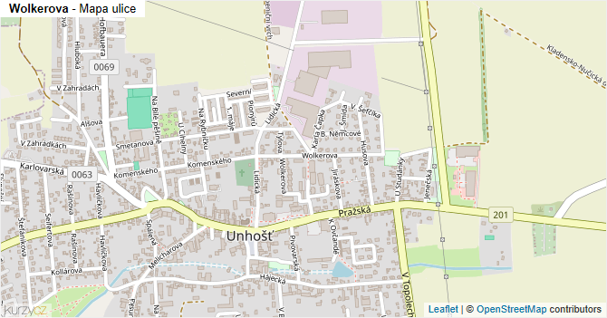 Wolkerova - mapa ulice