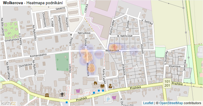 Wolkerova - mapa podnikání