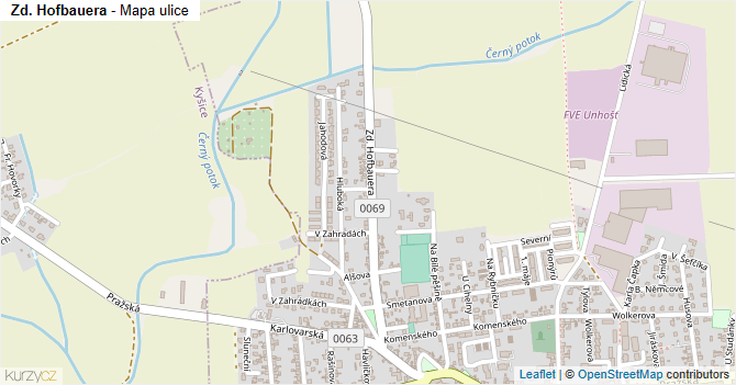 Zd. Hofbauera - mapa ulice