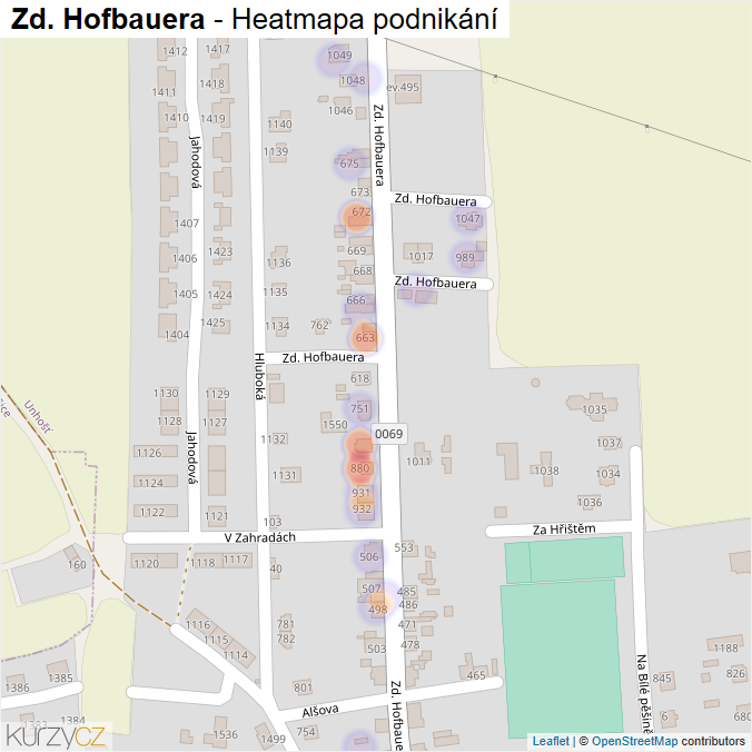 Mapa Zd. Hofbauera - Firmy v ulici.