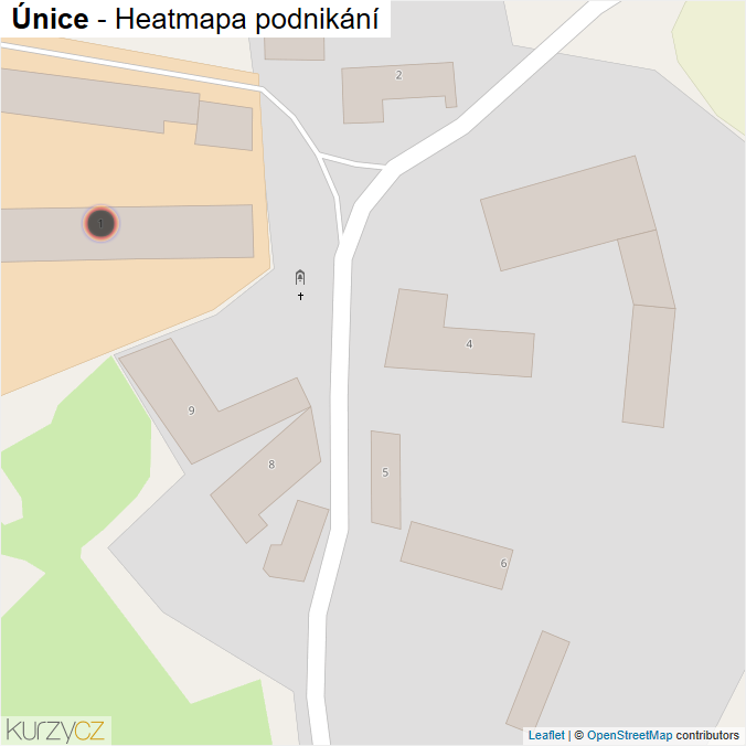 Mapa Únice - Firmy v obci.