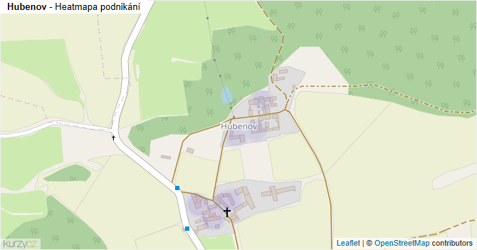 Hubenov - mapa podnikání
