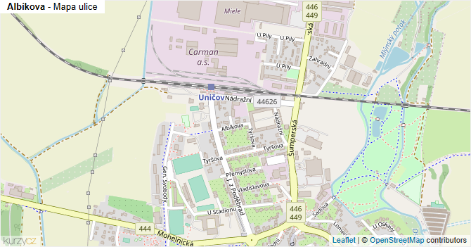 Albíkova - mapa ulice