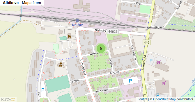 Albíkova - mapa firem