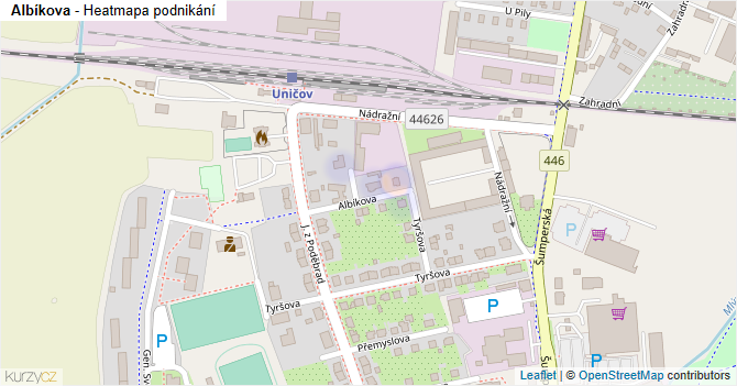 Albíkova - mapa podnikání