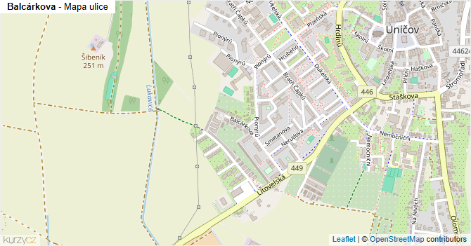 Balcárkova - mapa ulice