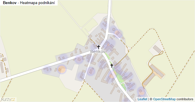 Benkov - mapa podnikání