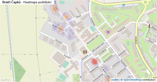 Bratří Čapků - mapa podnikání