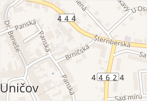 Brníčská v obci Uničov - mapa ulice