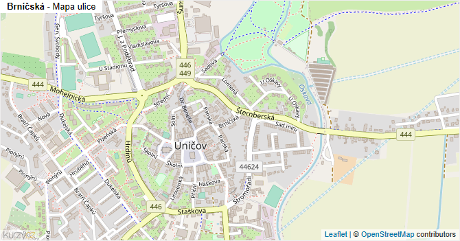 Brníčská - mapa ulice