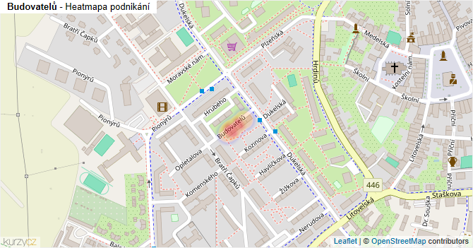 Budovatelů - mapa podnikání
