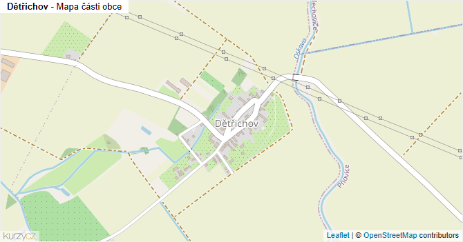 Dětřichov - mapa části obce