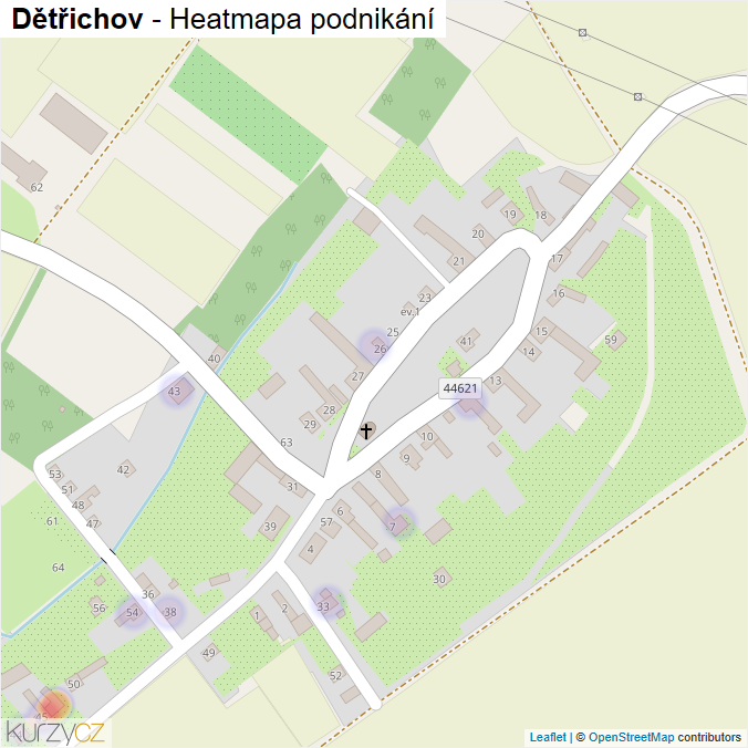 Mapa Dětřichov - Firmy v části obce.