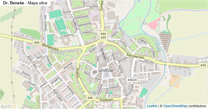 Dr. Beneše - mapa ulice