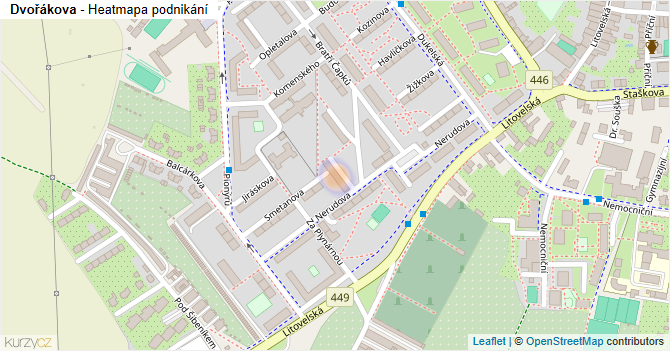 Dvořákova - mapa podnikání