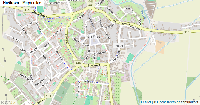 Haškova - mapa ulice