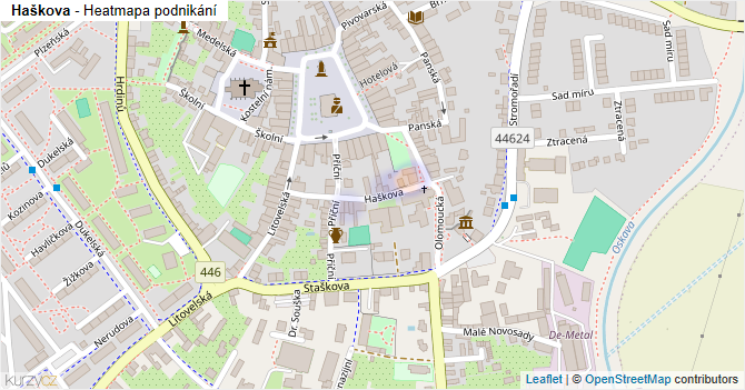 Haškova - mapa podnikání