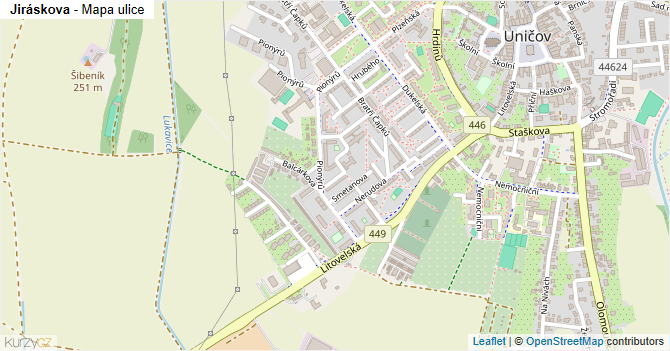 Jiráskova - mapa ulice