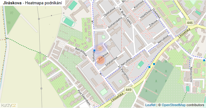 Jiráskova - mapa podnikání