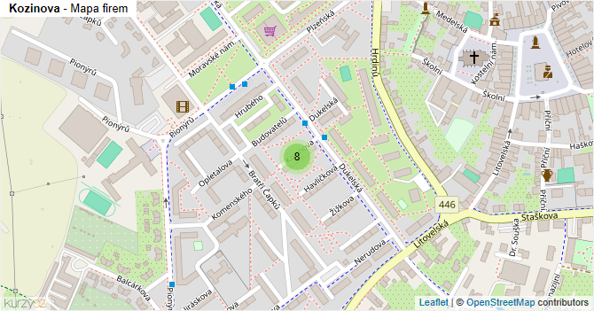 Kozinova - mapa firem