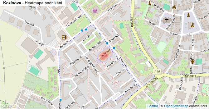 Kozinova - mapa podnikání