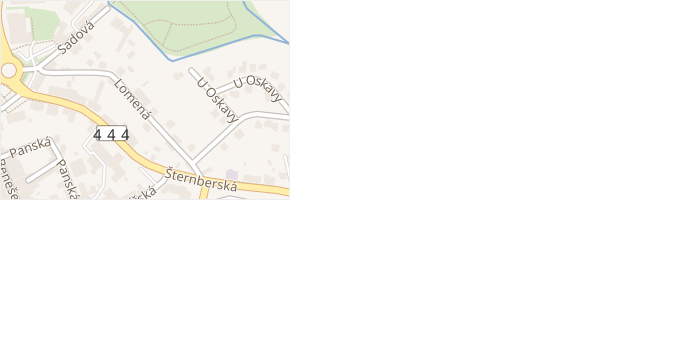 Lomená v obci Uničov - mapa ulice